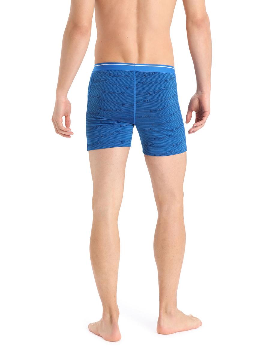 Lazurite / Midnight Navy Men's Icebreaker Merino Anatomica Boxers Underwear | USA 1310YXFU